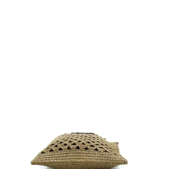 Prada Triangle Logo Tote Raffia Crochet #240260P13B - Picture 4 of 6